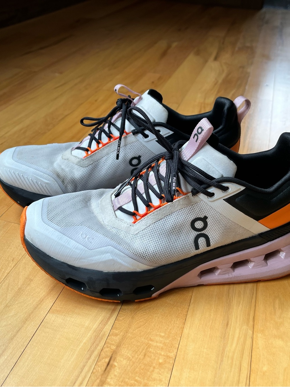 On Cloud Nova X Women's White Black Pink Orange Athletic Sneakers - Picture 3 of 6